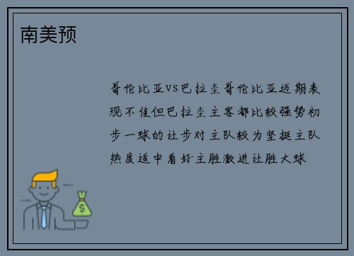 南美预